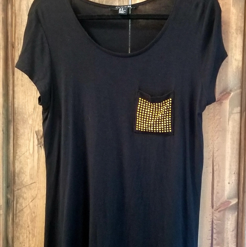 Black, long lightweight t-shirt